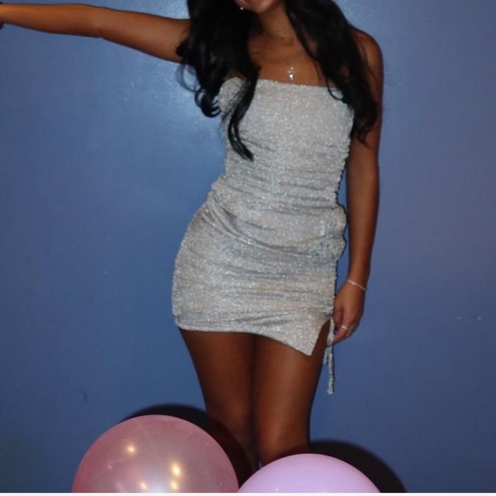 OutKast Labyrinth Mini Dress in Silver